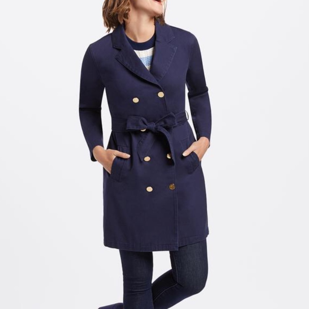 Draper James, Nassau Navy Trench Coat, NWOT